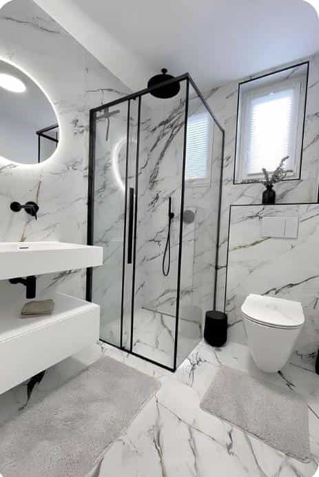 Modern washroom with modern fixtures