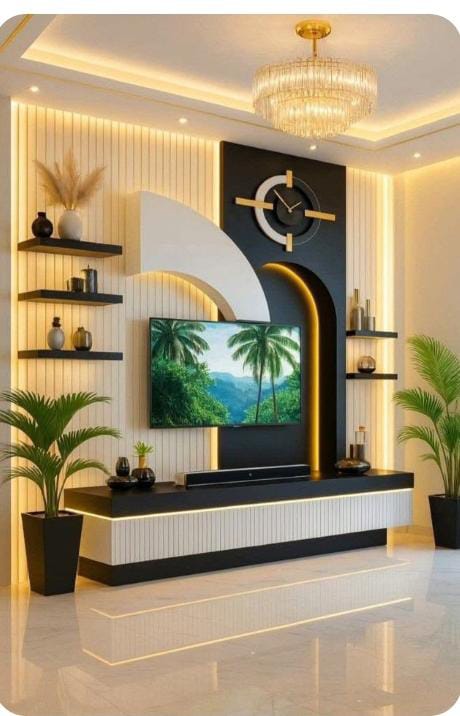 Premium woodwork TV wall design